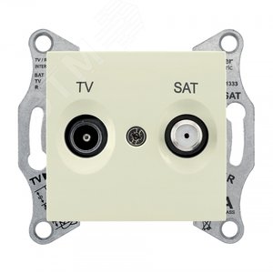 Sedna Розетка TV/SAT проходная 8dB в рамку бежевый 2
