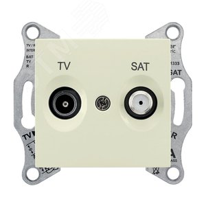 Sedna Розетка TV/SAT проходная 8dB в рамку бежевый 4