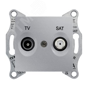 Sedna Розетка TV/SAT проходная 4dB в рамку алюминий - фото 4