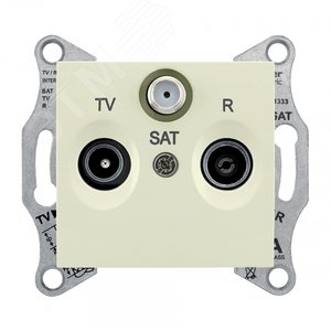 Sedna Бежевый Розетка TV/R/SAT проходная 8dB | SDN3501247 | Schneider Electric - фото 2