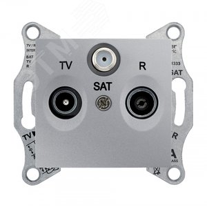 Sedna Розетка TV/R/SAT проходная 4dB в рамку алюминий 2