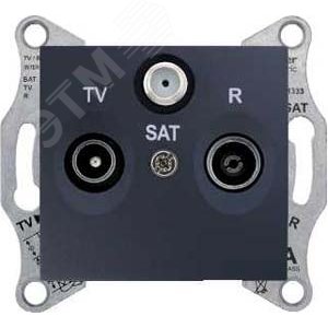 Sedna Розетка TV/R/SAT проходная графит 3