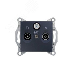 Sedna Розетка TV/R/SAT проходная графит 6