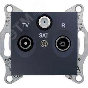 Sedna Розетка TV/R/SAT проходная графит 4