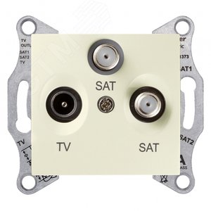 Sedna Бежевый Розетка RTV/SAT/SAT оконечная с накладкой 88-125МГц | SDN3502147 | Schneider Electric - фото 2