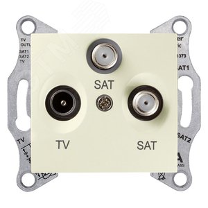Sedna Бежевый Розетка RTV/SAT/SAT оконечная с накладкой 88-125МГц | SDN3502147 | Schneider Electric - фото 4