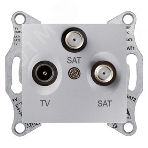 Sedna Розетка RTV/SAT/SAT проходная 8dB в рамку алюминий 2