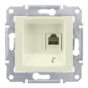 Sedna Розетка телефонная RJ11 в рамку бежевая (SDN4101147)