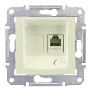 Sedna Розетка телефонная RJ11 в рамку бежевая (SDN4101147) 3