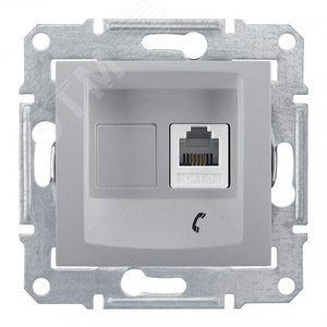 Sedna Розетка телефонная RJ11 в рамку алюминий (SDN4101160) 2