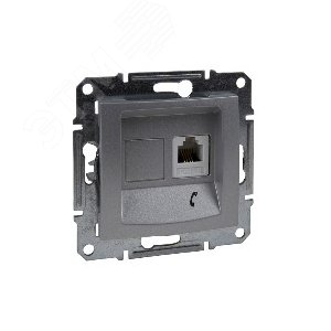 Sedna Розетка телефонная RJ11 в рамку алюминий (SDN4101160) 4