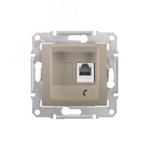 Sedna Розетка телефонная RJ11 в рамку титан (SDN4101168) 5