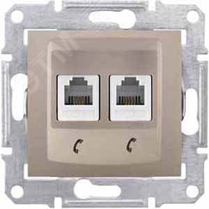 Sedna Титан Розетка ТЛФ 2-ая RJ11 | SDN4201168 | Schneider Electric - фото 4