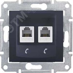 Sedna Розетка двойная телефонная графит (SDN4201170) 3