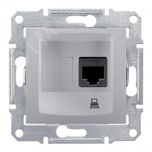 Sedna Розетка компьютерная RJ45 6 экр в рамку алюминий - фото 2