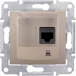 Sedna Розетка компьютерная RJ45 категория 5е в    рамку титан (SDN4300168) - фото 3