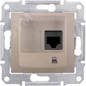 Sedna Розетка компьютерная RJ45 категория 5е в    рамку титан (SDN4300168) - фото 2