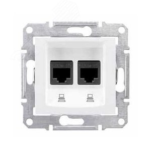 Sedna Розетка комп х2 RJ45 5e в рамку бел - фото 3