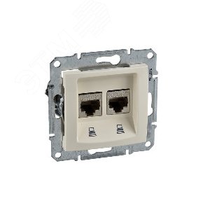 Sedna Розетка двойная компьютерная RJ45 категория 6 экранированная в рамку бежевый (SDN5000147) - фото 6