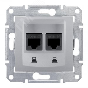 Sedna Алюминий Розетка компьютерная 2-ая RJ45 кат. 6 STP | SDN5000160 | Schneider Electric - фото 3