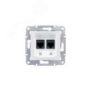 Sedna Розетка двойная компьютерная RJ45 категория 5е экранированная в рамку белый (SDN4600121) - фото 4