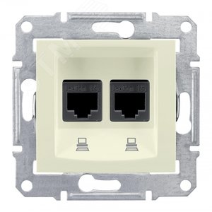 Sedna Розетка комп х2 RJ45 5e экр в рамку беж 2