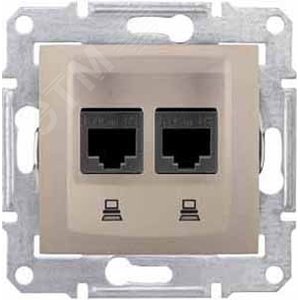 Sedna Титан Розетка компьютерная 2-ая RJ45 кат. 6 UTP | SDN4800168 | Schneider Electric - фото 4