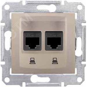 Sedna Титан Розетка компьютерная 2-ая RJ45 кат. 6 UTP | SDN4800168 | Schneider Electric - фото 3
