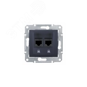 Sedna Розетка двойная компьютерная графит (SDN4800170) - фото 4