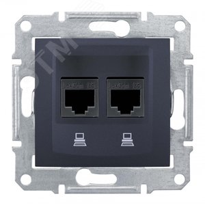 Sedna Розетка двойная компьютерная графит (SDN4800170) - Schneider Electric