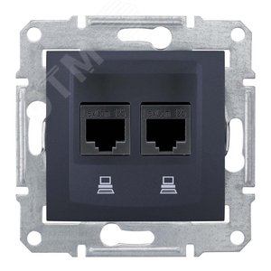 Sedna Розетка двойная компьютерная графит (SDN4800170) - фото 3