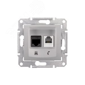 Sedna Алюминий Розетка 2-ая ТЛФ + компьютерная кат.6 UTP (RJ11+RJ45) | SDN5200160 | Schneider Electric - фото 7