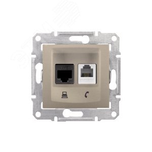 Sedna Титан Розетка 2-ая ТЛФ + компьютерная кат.6 UTP (RJ11+RJ45) | SDN5200168 | Schneider Electric - фото 6