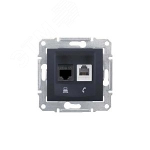 Sedna Графит Розетка 2-ая ТЛФ + компьютерная кат.5е UTP (RJ11+RJ45) | SDN5100170 | Schneider Electric - фото 5