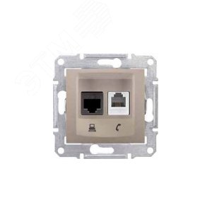 Sedna Титан Розетка 2-ая ТЛФ + компьютерная кат.6 UTP (RJ11+RJ45) | SDN5200168 | Schneider Electric - фото 5