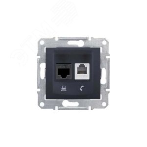 Sedna Графит Розетка 2-ая ТЛФ + компьютерная кат.6 UTP (RJ11+RJ45) | SDN5200170 | Schneider Electric - фото 5