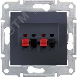 Sedna Аудио розетка двойная графит 3