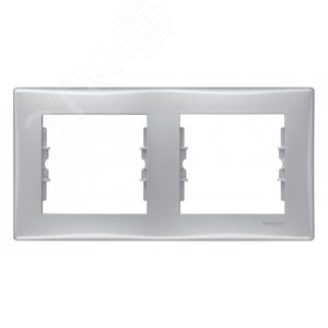 Sedna Рамка 2 поста горизонтальная алюминий (SDN5800360) 2