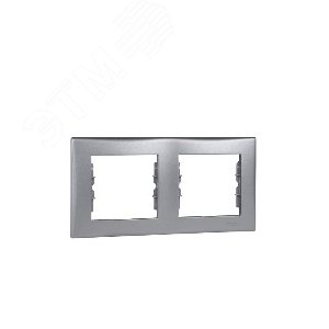 Sedna Рамка 2 поста горизонтальная алюминий (SDN5800360) 5