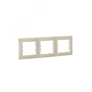 Sedna Рамка 3 поста горизонтальная бежевый 5