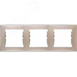 Sedna Рамка 3 поста горизонтальная титан (SDN5800568) 3