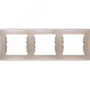 Sedna Рамка 3 поста горизонтальная титан (SDN5800568) 2