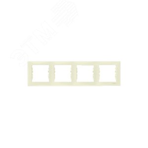 Sedna Рамка 4 поста горизонтальная бежевая (SDN5800747) - фото 6