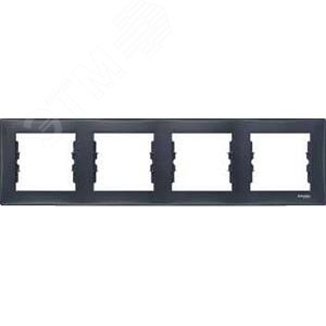Sedna Рамка 4 поста горизонтальная графит 4