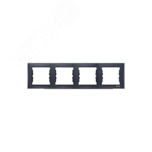 Sedna Рамка 4 поста горизонтальная графит 5