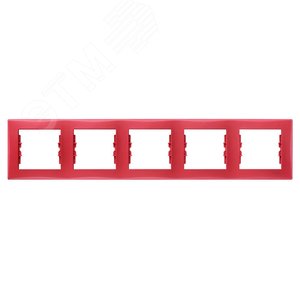 Sedna Рамка 5 постов горизонтальная красный 4