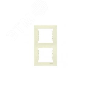 Sedna Рамка 2 поста вертикальная бежевая 5