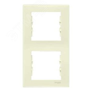 Sedna Рамка 2 поста вертикальная бежевая 4