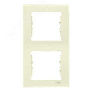 Sedna Рамка 2 поста вертикальная бежевая 6