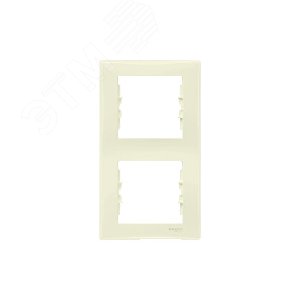 Sedna Рамка 2 поста вертикальная бежевая 7